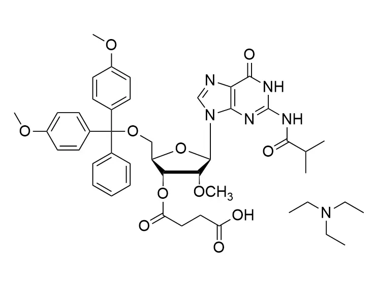 5'-O-DMT-N2-isobutyryl-2'-O-methylguanosine-3′-succinate, Triethylammonium salt